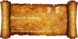 Muzsik Bence névjegykártya